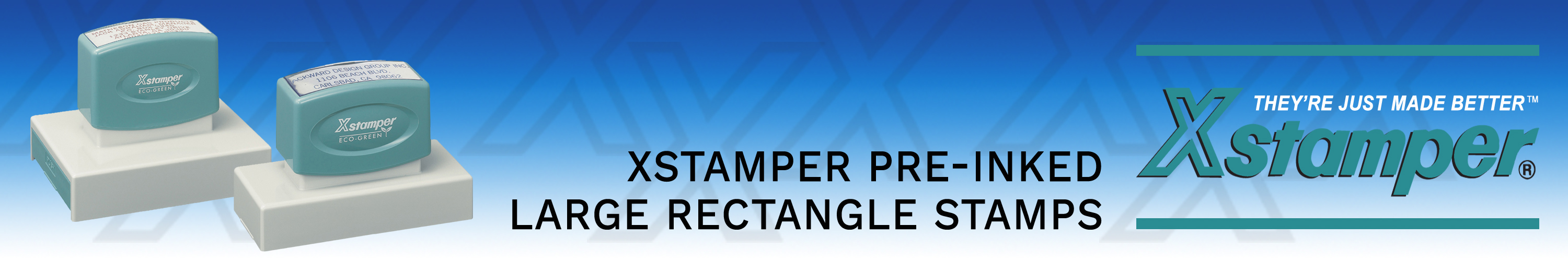 Xstamper Pre-Inked X-Large Stamps Made and Shipped Daily. Free same day shipping. No sales tax - ever.
