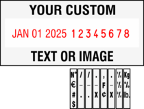 image of Shiny 6408 heavy duty date, number, and text stamp impression