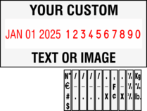 image of Shiny 6410 heavy duty date, number, and text stamp impression