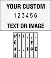 image of Shiny 6556 heavy duty number and text stamp impression