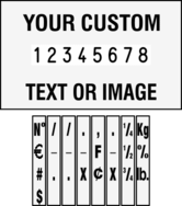 image of Shiny 6558 heavy duty number and text stamp impression