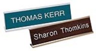 2 x 10 desk signs with aluminum holder made daily online! Free same day shipping. No sales tax - ever.