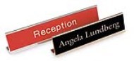 2 x 6 desk sign with aluminum holder made daily online! Free same day shipping. No sales tax - ever.