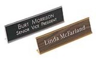 1-5/8 x 8 desk signs with aluminum holder made daily online! Free same day shipping. No sales tax - ever.