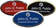 1-1/2 x 3 Oval Plastic Engraved Name Tags With Frame Made Daily Online! Free same day shipping. No sales tax - ever.