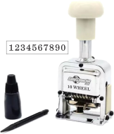 10 wheel automatic numbering machines shipped daily online. Free same day shipping. Excellent customer service. No sales tax - ever.