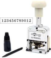 12 wheel automatic numbering machines shipped daily online. Free same day shipping. Excellent customer service. No sales tax - ever.