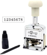 8 wheel automatic numbering machines shipped daily online. Free same day shipping. Excellent customer service. No sales tax - ever.