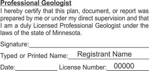 Minnesota Licensed Professional Geologist Seals
