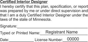 Minnesota Certified Interior Designer Seals