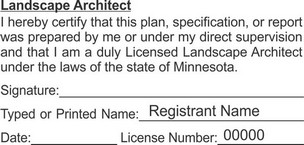 Minnesota Licensed Landscape Architect Seals