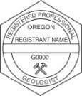 Oregon Registered Professional Geologist Seals