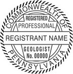 Pennsylvania Registered Professional Geologist Seals